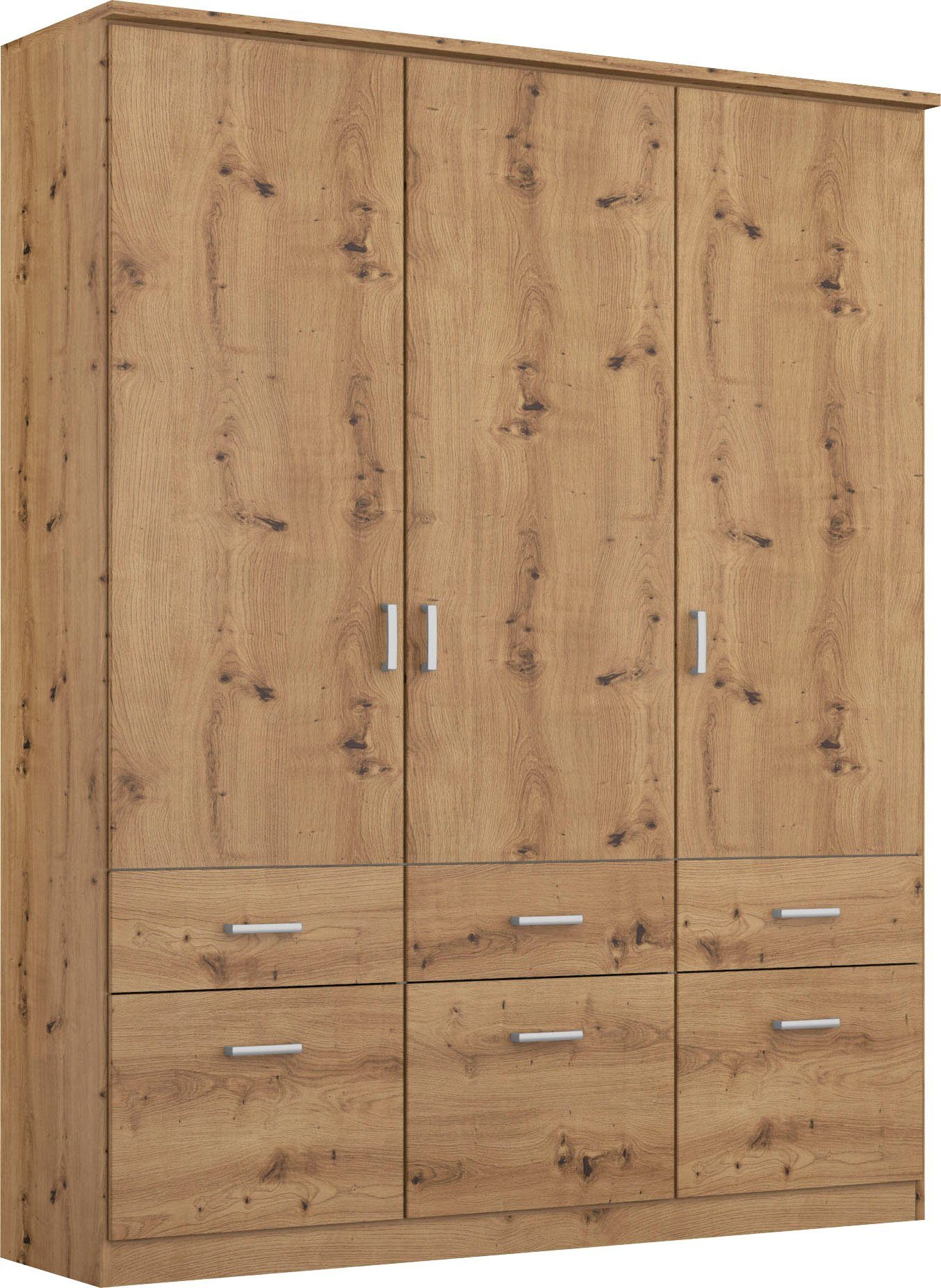 rauch Kleiderschrank Kleiderschrank Schrank Garderobe deckenhoher Schrank BREMEN (optional mit Spiegel, Breiten: 91/136/181 cm, Höhe: 199 cm) in vielen Farbvariationen, inkl. Kranzblende MADE IN GERMANY