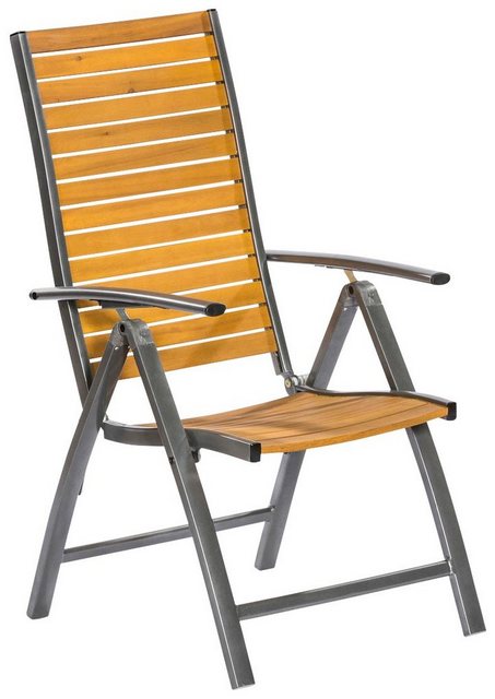 MERXX Gartensessel Santorin, Eukalyptusholz/Aluminium, klappbar, braun