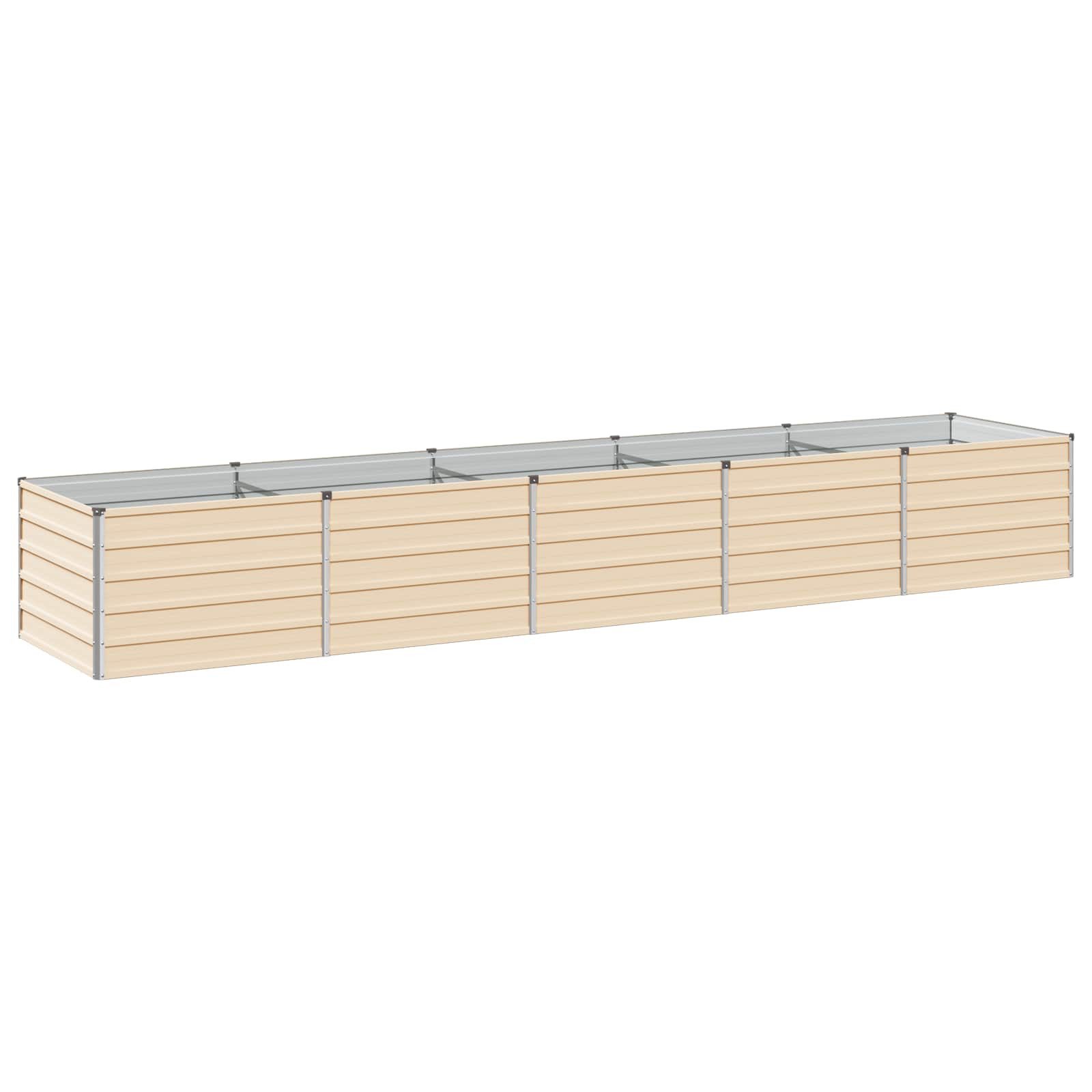 vidaXL Hochbeet Hochbeet im Garten Elfenbein 400 x 80 x 55 cm (1 St)