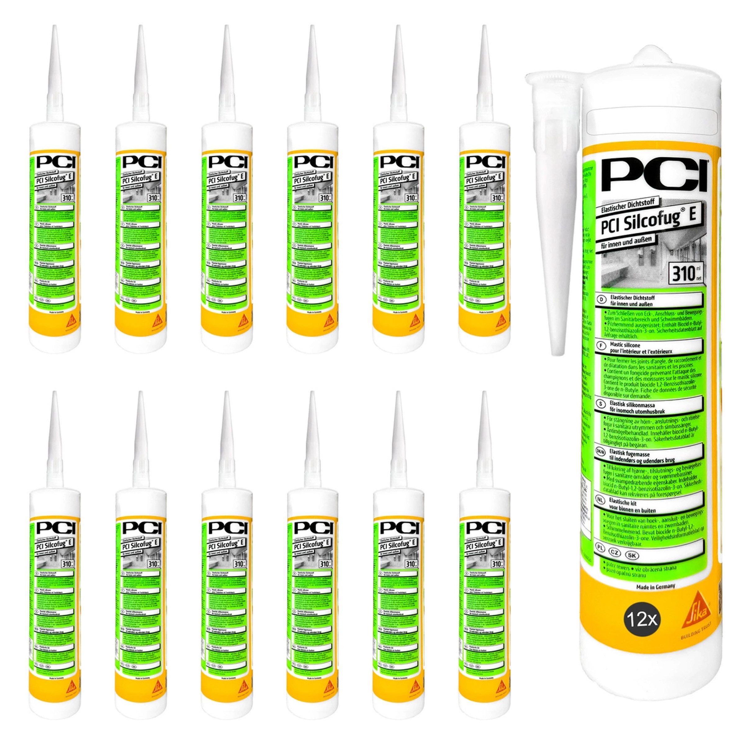 PCI Silikon 12x PCI Silcofug Silikon 310ml Set
