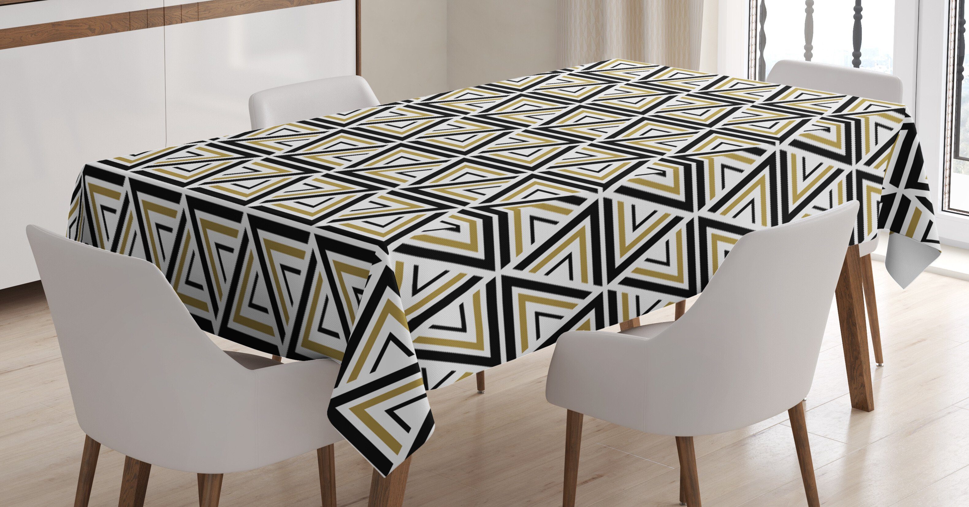 Bereich Abgewinkelten geeignet Tischdecke Außen Waschbar Streifen Farben, den Klare Mosaik Abakuhaus Farbfest Für Abstrakt