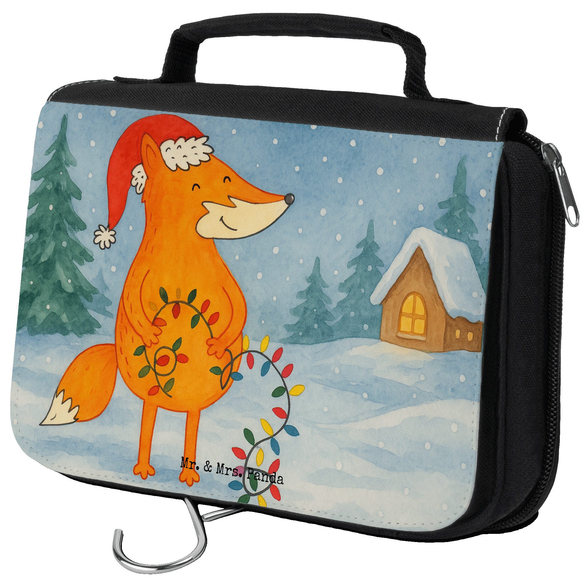Kulturbeutel Fuchs Weihnachten Design, Waschbeutel, Weiß, Necessaire, Kulturbeutel