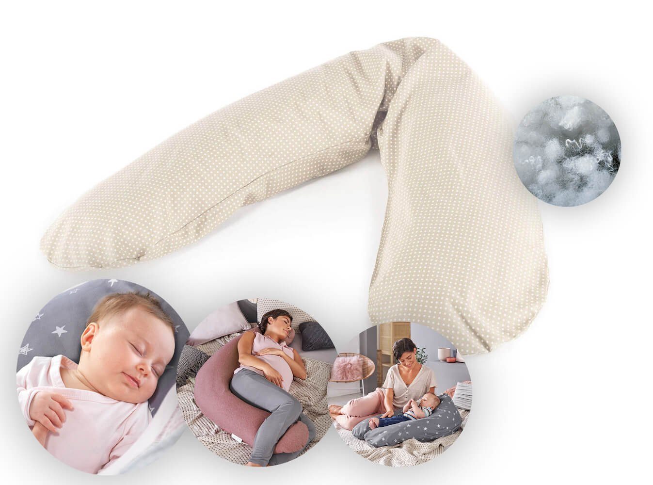 Theraline Подушки для кормления Das Original 190 cm mit Polyester Hohlfaser