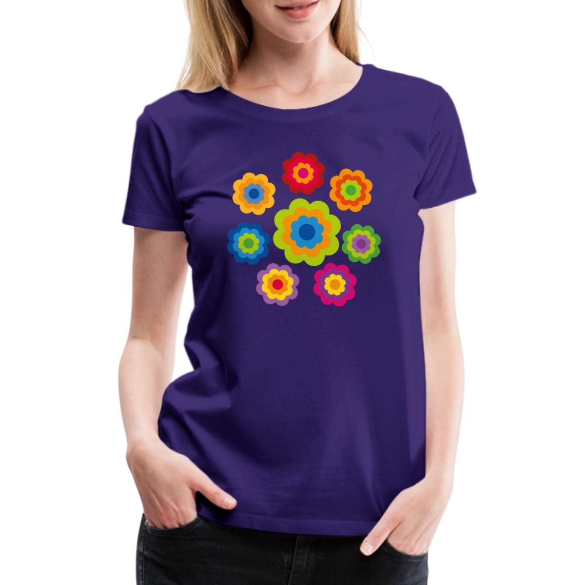 Spreadshirt T-Shirt 70er Jahre Hippie Flower günstig online kaufen