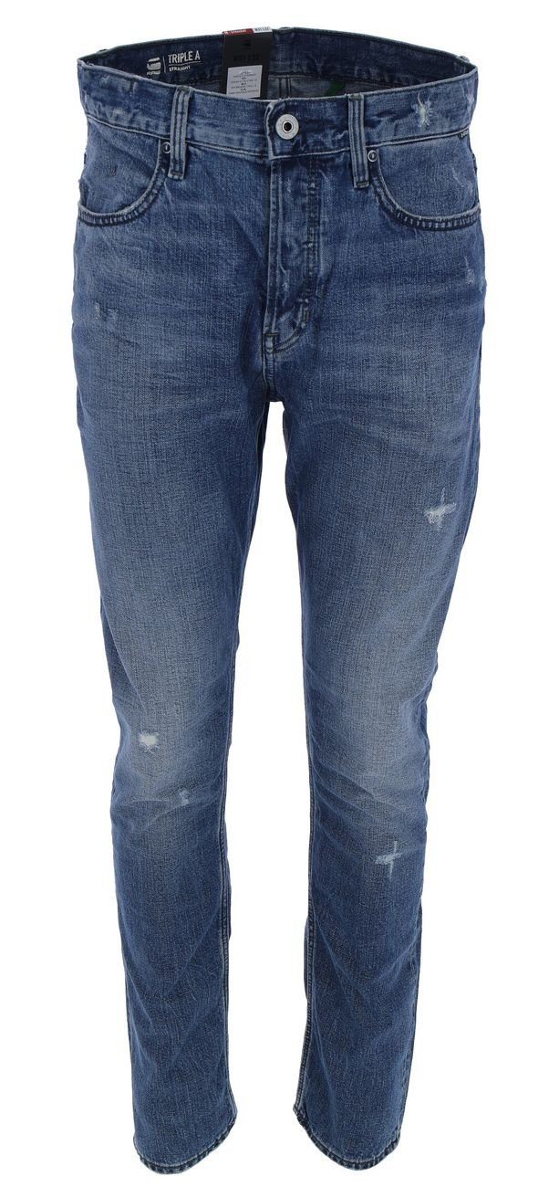 G-Star RAW 5-Pocket-Hose Triple A Straight faded hague blue destroyed (1-tlg)