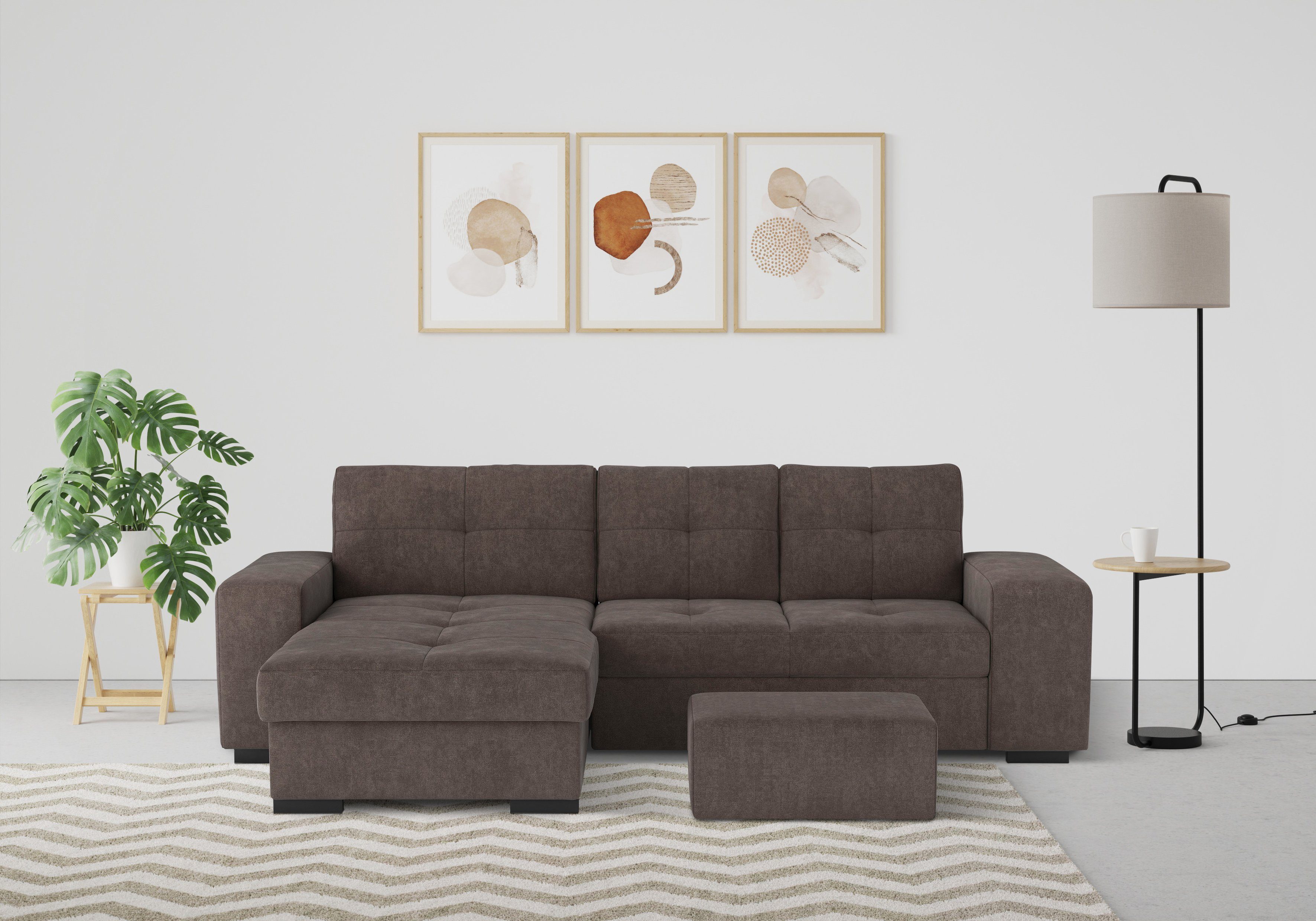 COTTA Ecksofa Mattina L-Form, mit Hocker, günstig online kaufen