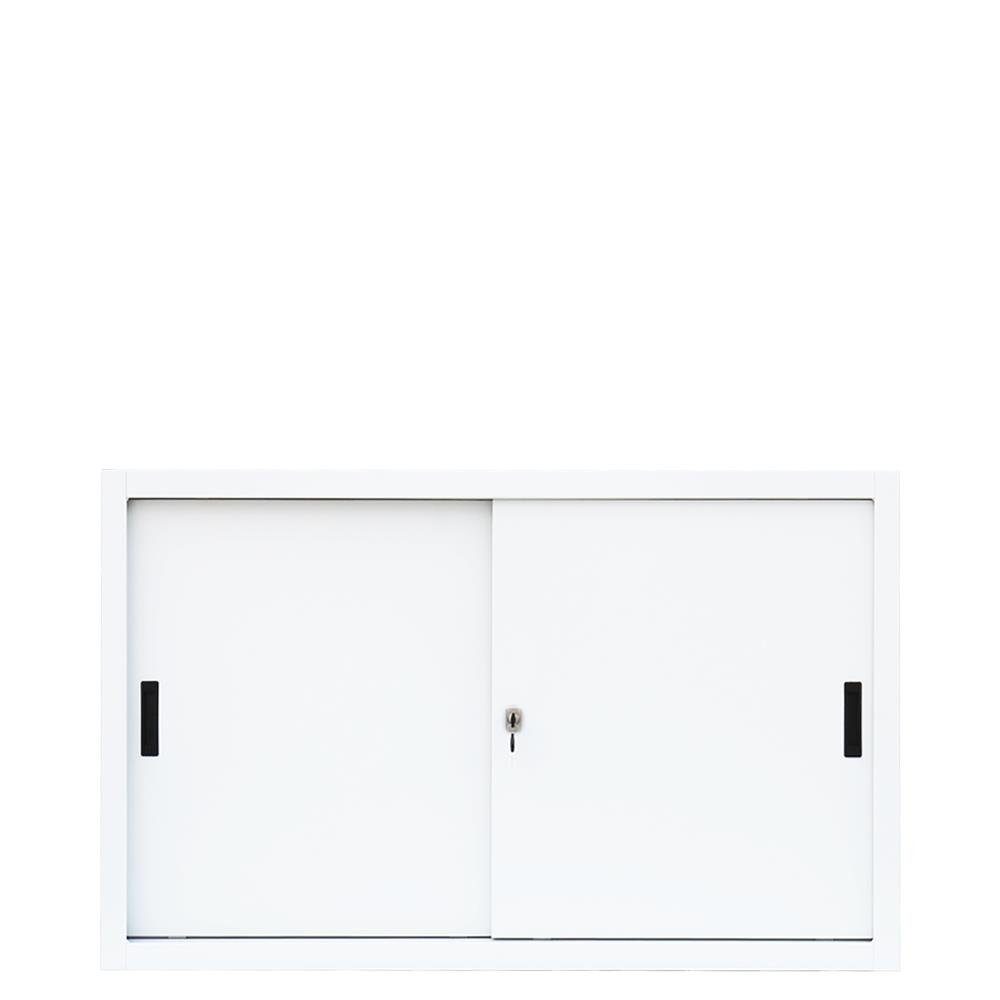 Steelboxx Schiebetürenschrank Lüllmann® Weiß | Montage Korpus: Schiebetürenschrank keine montiert Signalweiß/ RAL - und Türen: erforderlich 9003 Signalweiß Komplett verschweißt RAL (1-St) 9003