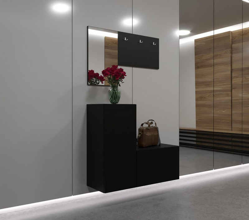 ROYAL24_MARKT Garderobenschrank - Dielenmöbel / Funktionale Eleganz . (Komplett Set, 4-St., Premium - F17) Premium-Qualität - Innovatives Design - Aktualisiert 2024