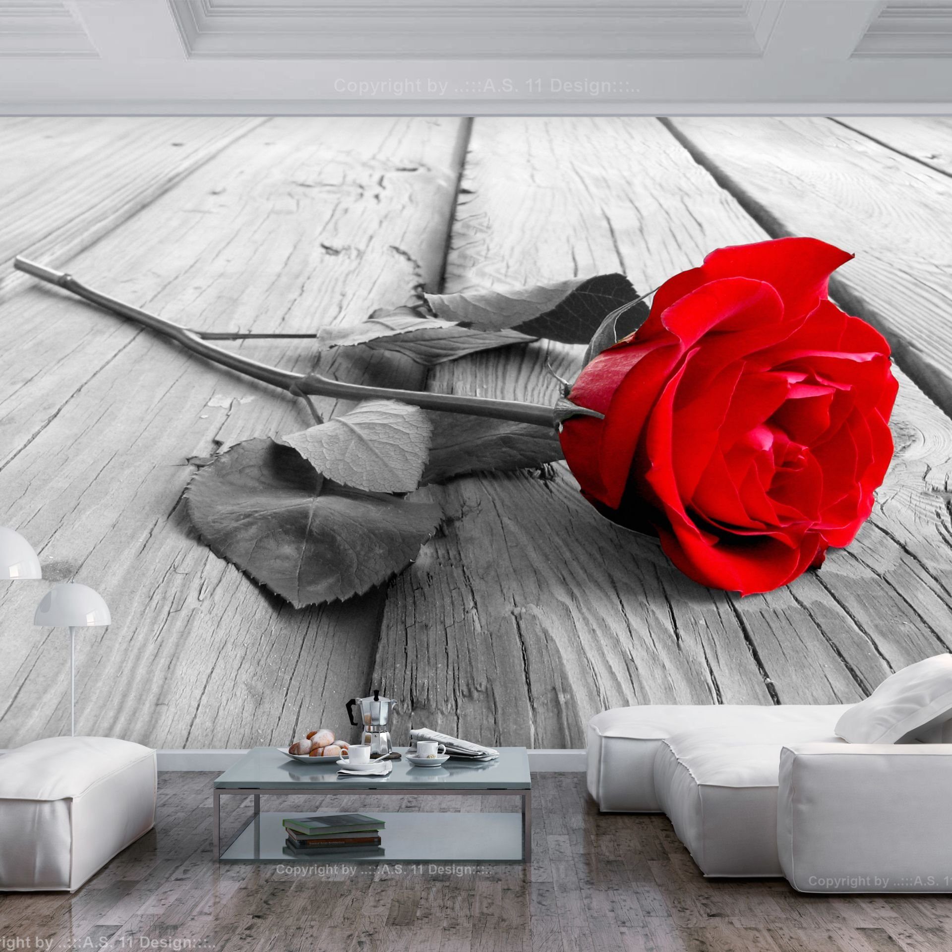 KUNSTLOFT Vliestapete Abandoned Rose 1x0.7 m, Tapete Design lichtbeständige halb-matt