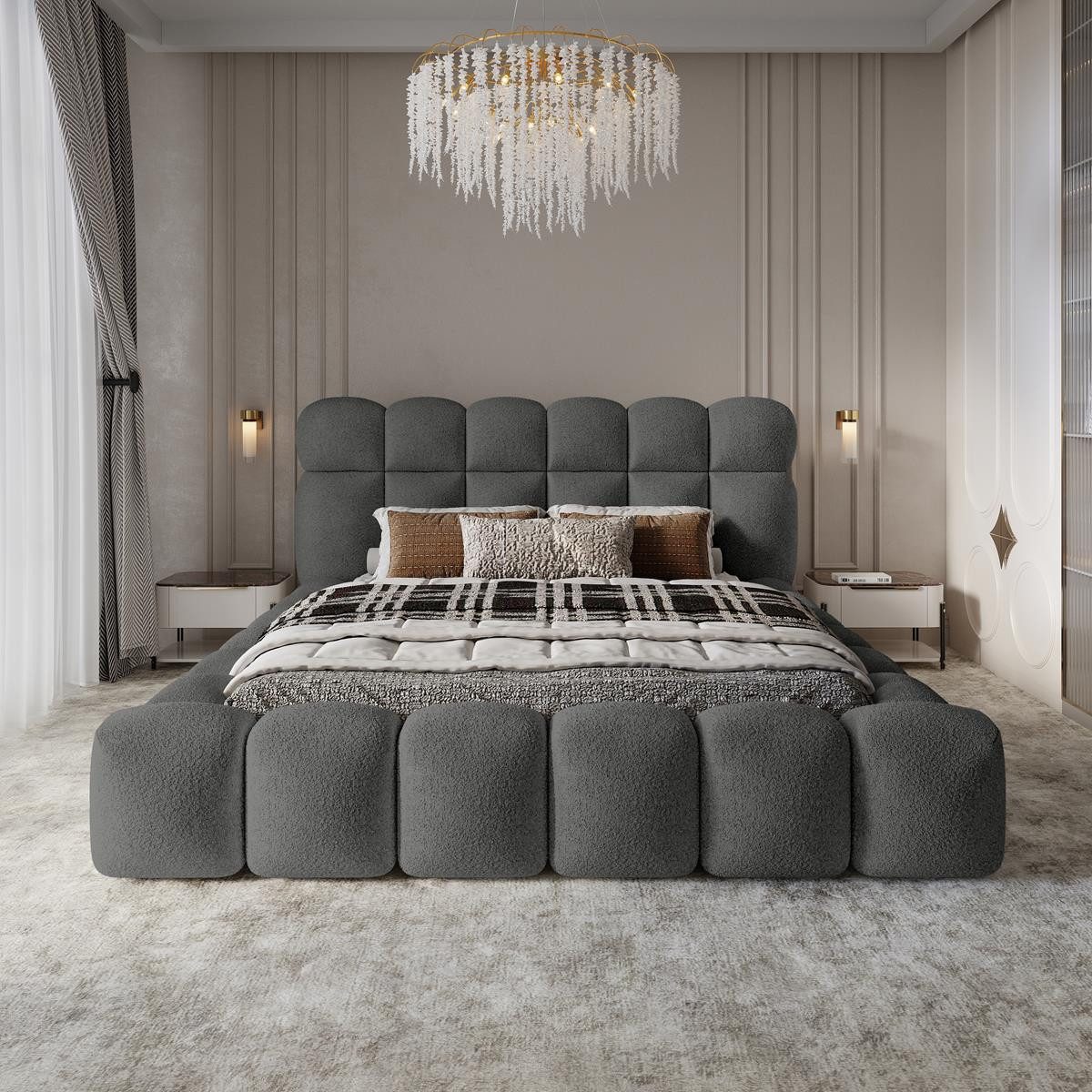 Compleo Polsterbett boucle Designerbett, BUBBL ideale günstig online kaufen