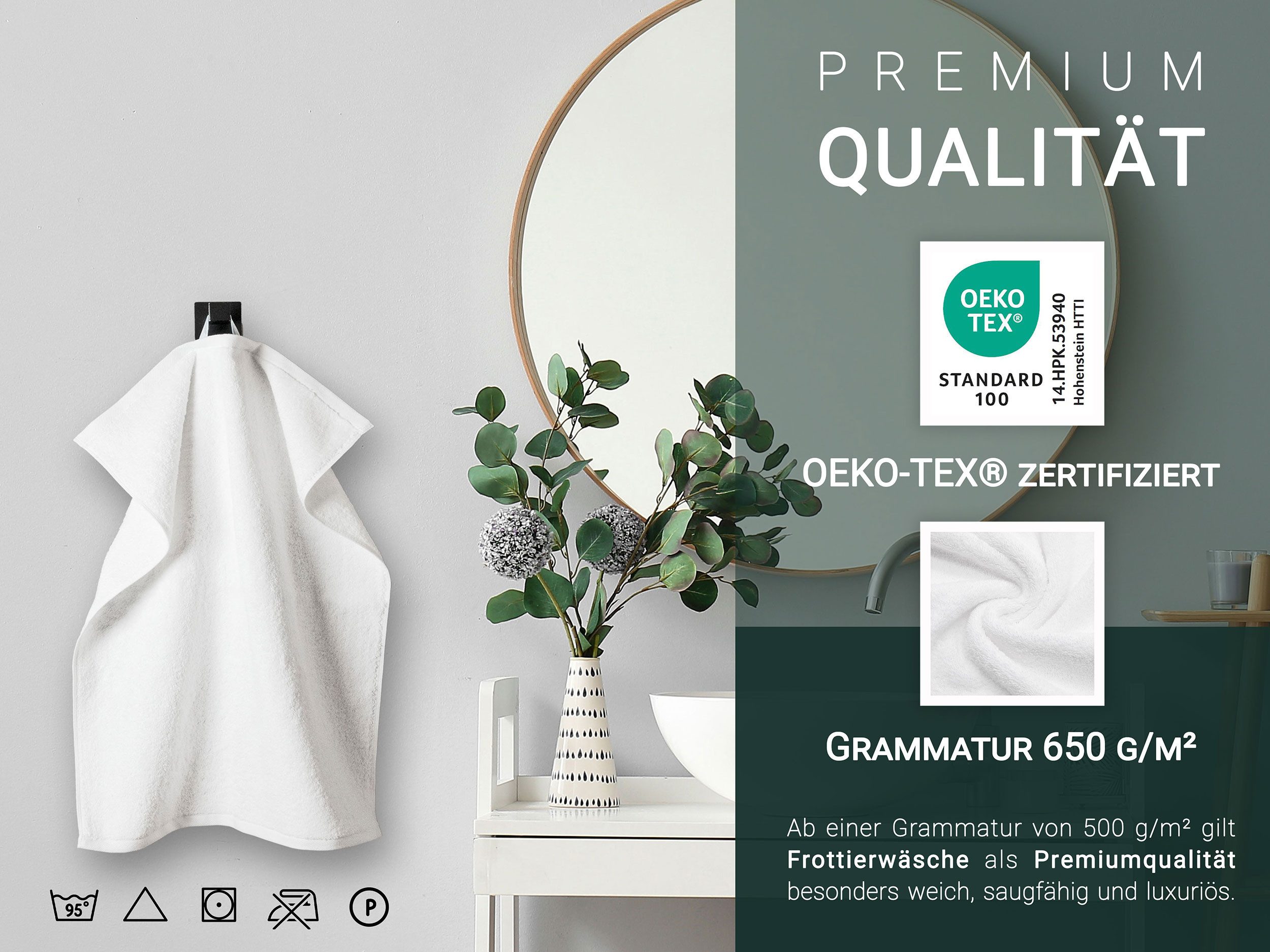 ZOLLNER Handtücher, Walkfrottier (6-St), 70 x 50 cm, 100% Baumwolle günstig online kaufen