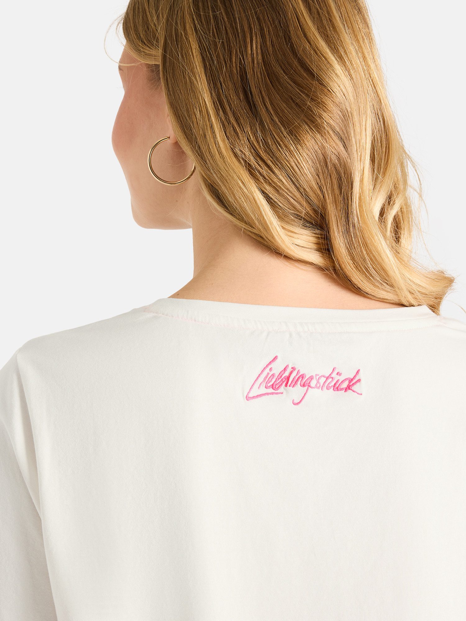 Lieblingsstück T-Shirt TuliaL mit verzierter Brusttasche, Rundhals, bestickt