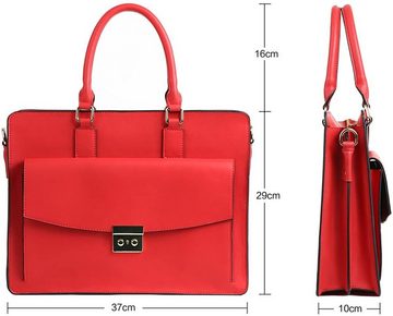 RAIKOU Aktentasche »Damen Umhängetasche Handtasche Laptop Tasche 14 Zoll gut für Arbeit« (Handarbeit), aus 100% Rindleder