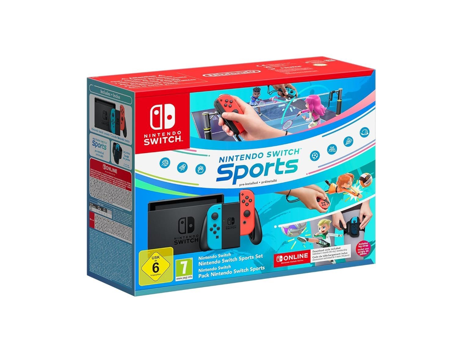 Nintendo Nintendo Switch Sports Set + 3 Monate Nintendo Switch Online,  inkl. Nintendo Switch Sports (vorinstalliert) und Beingurt