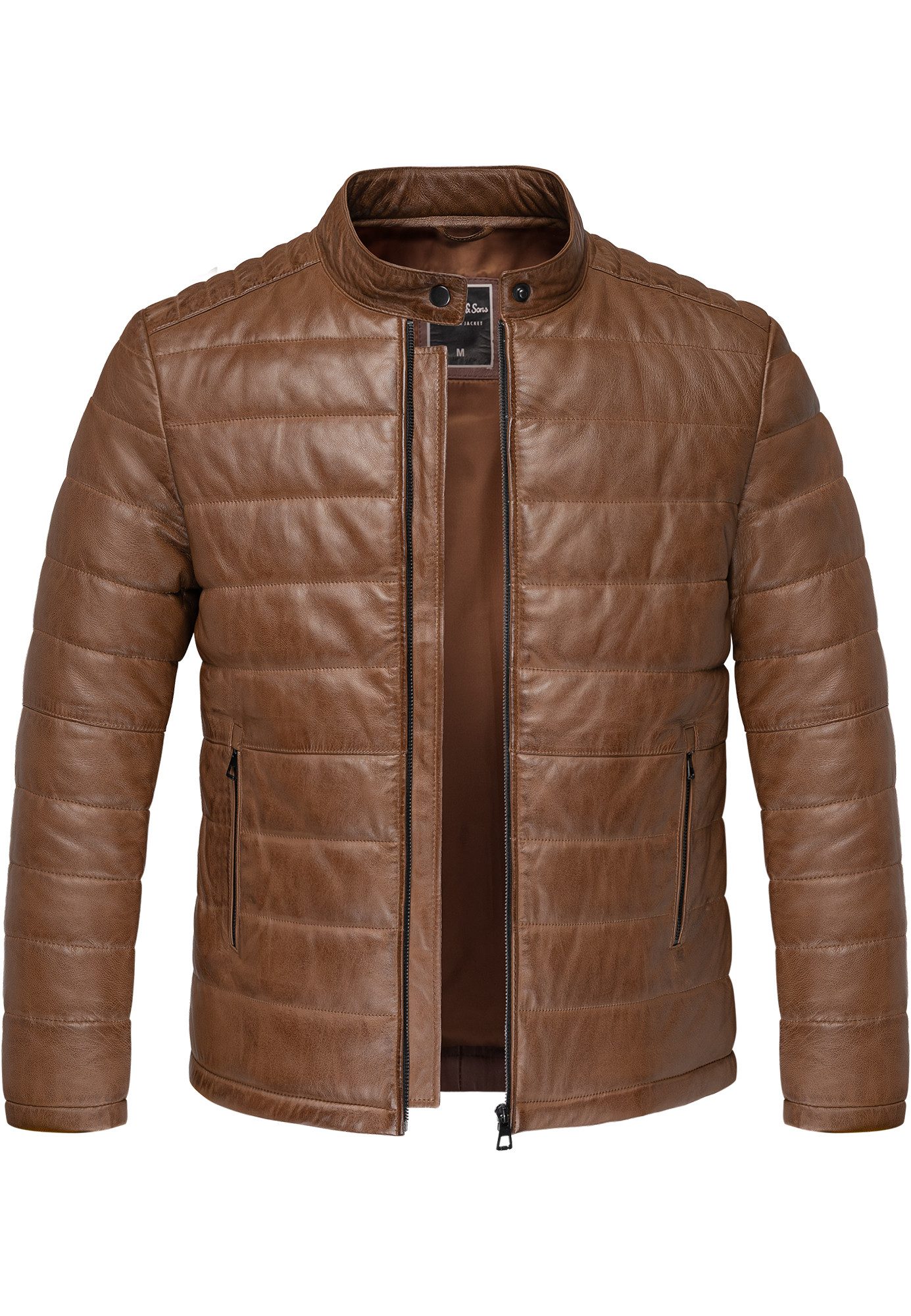 Amaci&Sons Lederjacke ELOY Lederjacke Herren Bomber Puffer Lederjacke günstig online kaufen