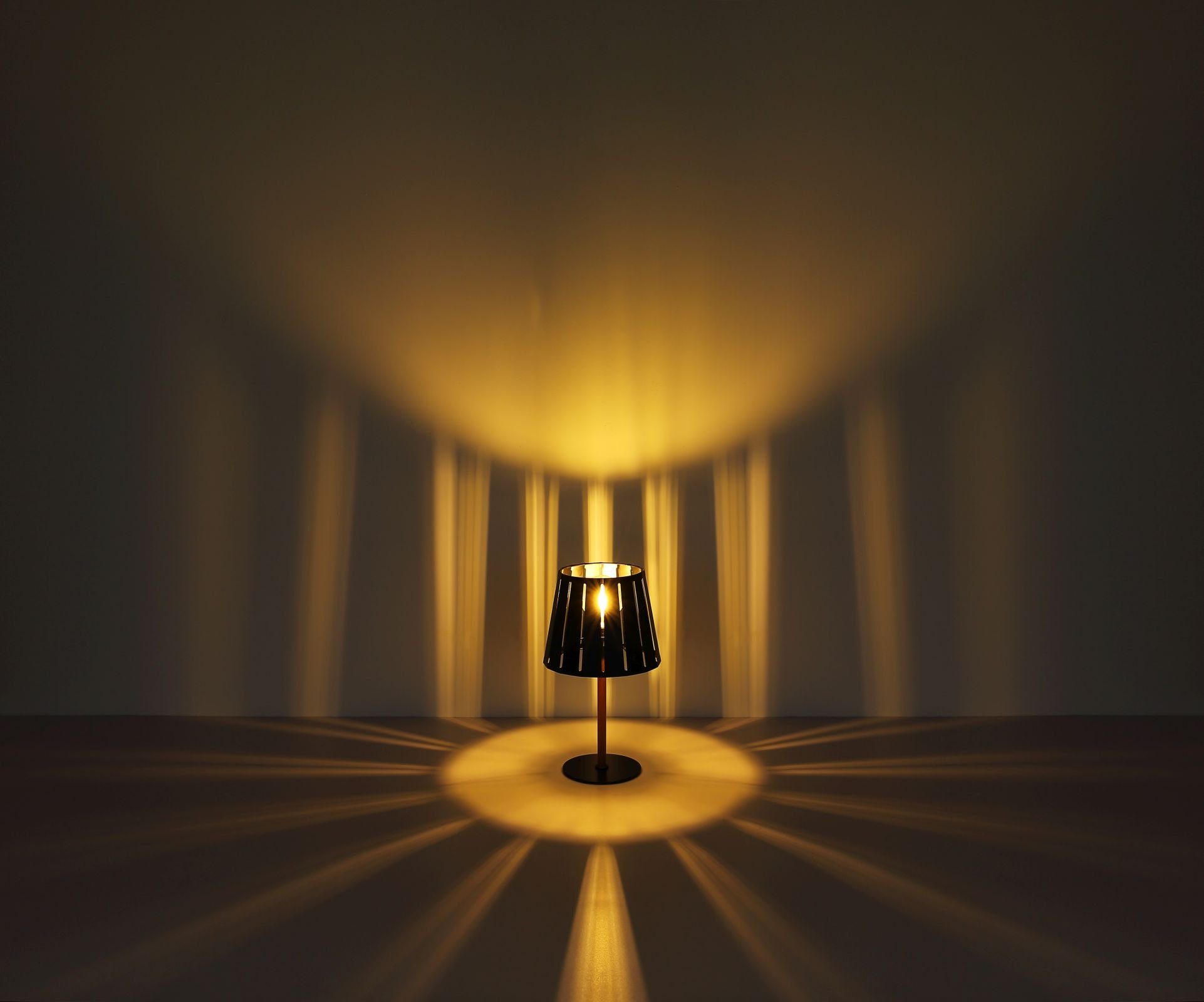 Tischlampe GLOBO Holz Schwarz Tischleuchte Optik Nachttischlampe Globo Tischleuchte
