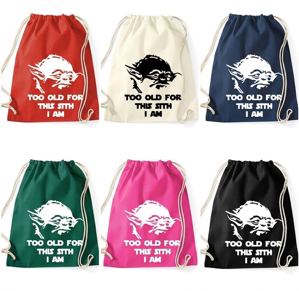 Blondie & Brownie Turnbeutel oldSith Turnbeutel Yoda Motiv Print Spruch Fan Tasche (Einzelartikel, Einzelartikel), oldSith_Beutel Yoda motiv Turnbeutel