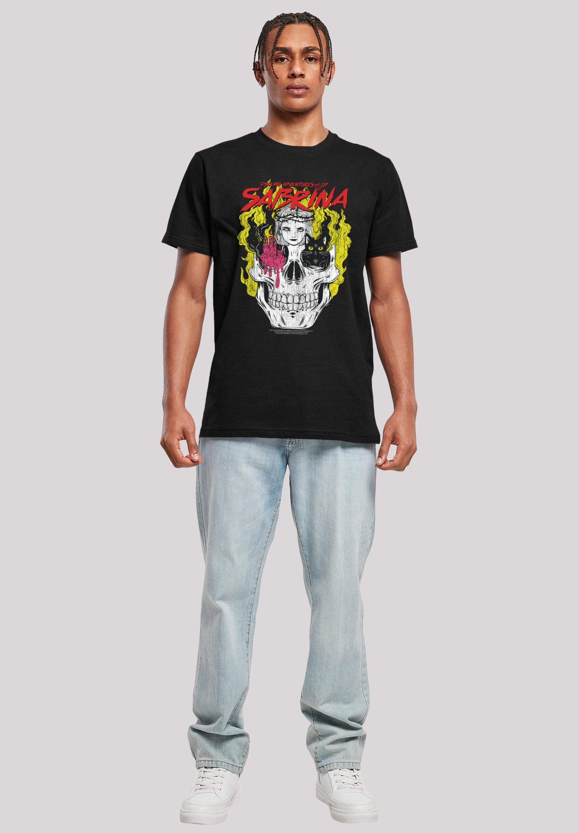 Adventures Herren,Premium schwarz Sabrina T-Shirt Merch,Regular-Fit,Basic,Bedruckt Boys of Skull Chilling F4NT4STIC