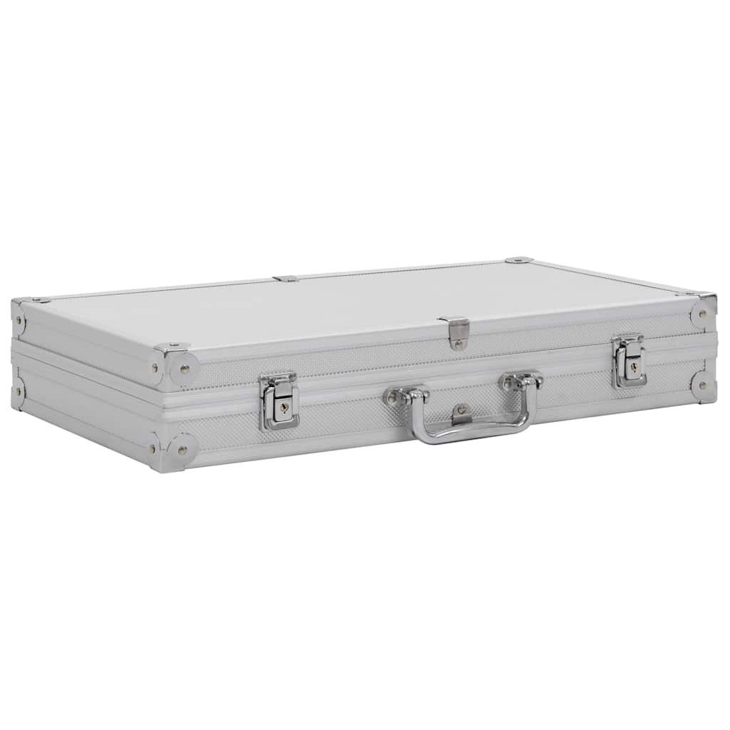 vidaXL Koffer Waffenkoffer Aluminium ABS Silbern