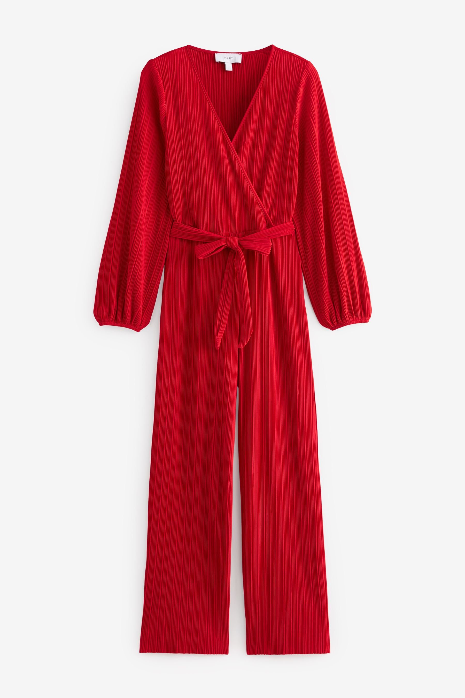 Next Jumpsuit Plissierter Overall mit langen Ärmeln (1-tlg) Red