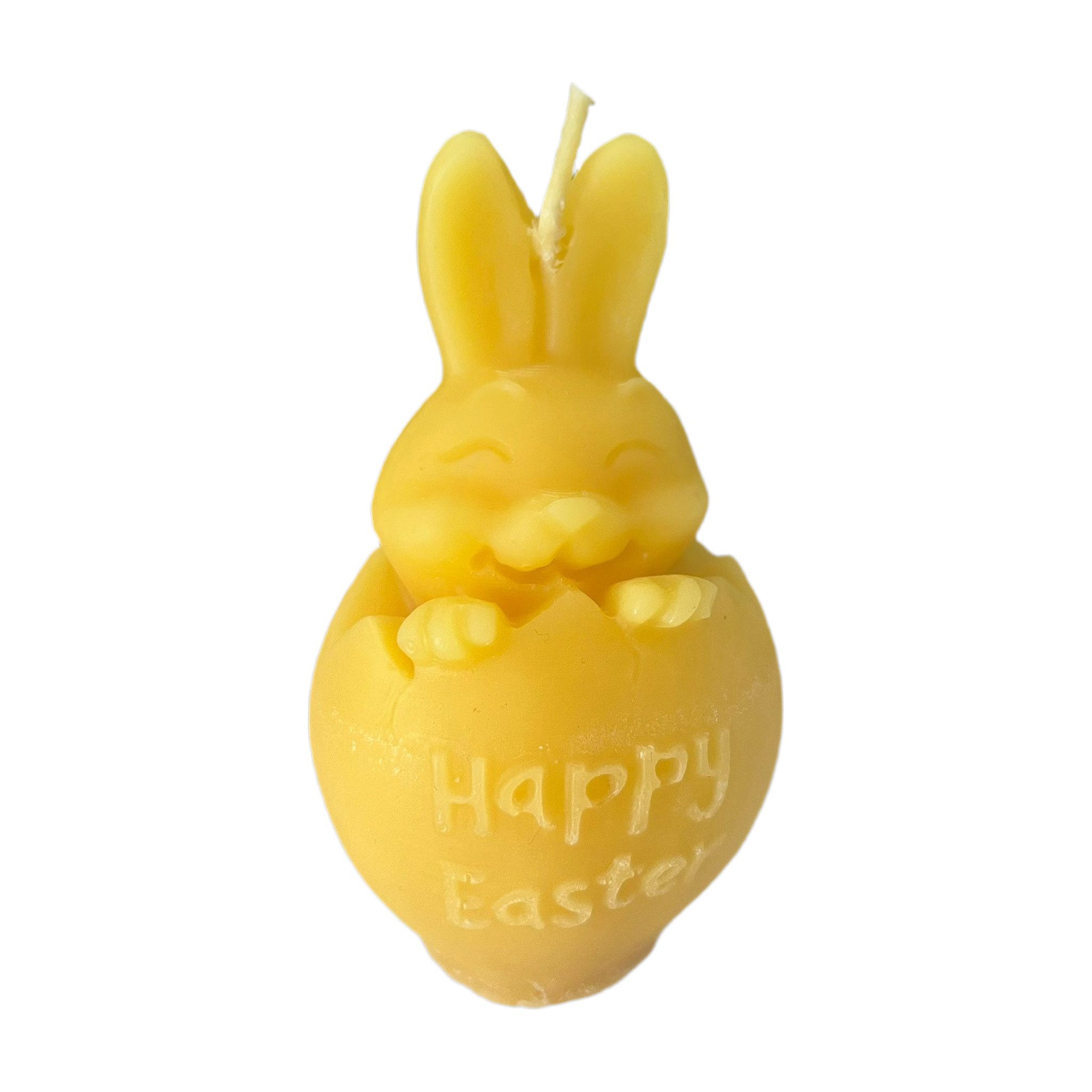 Aspinaworld Bienenwachskerze Hasen Kerze im Osterei 10 cm natur – mit Schriftzug (1-tlg)