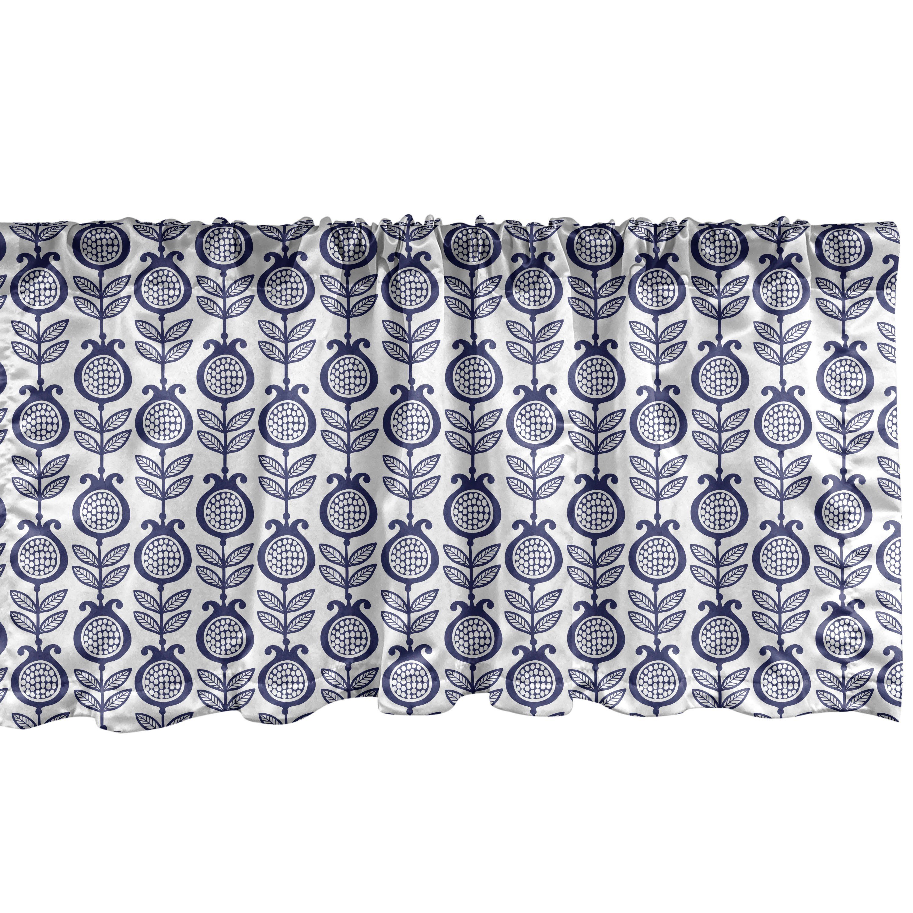 Scheibengardine Vorhang Volant für Küche mit Vertikal Granatapfel-Frucht Stangentasche, Dekor Abstrakt Microfaser, Schlafzimmer Abakuhaus