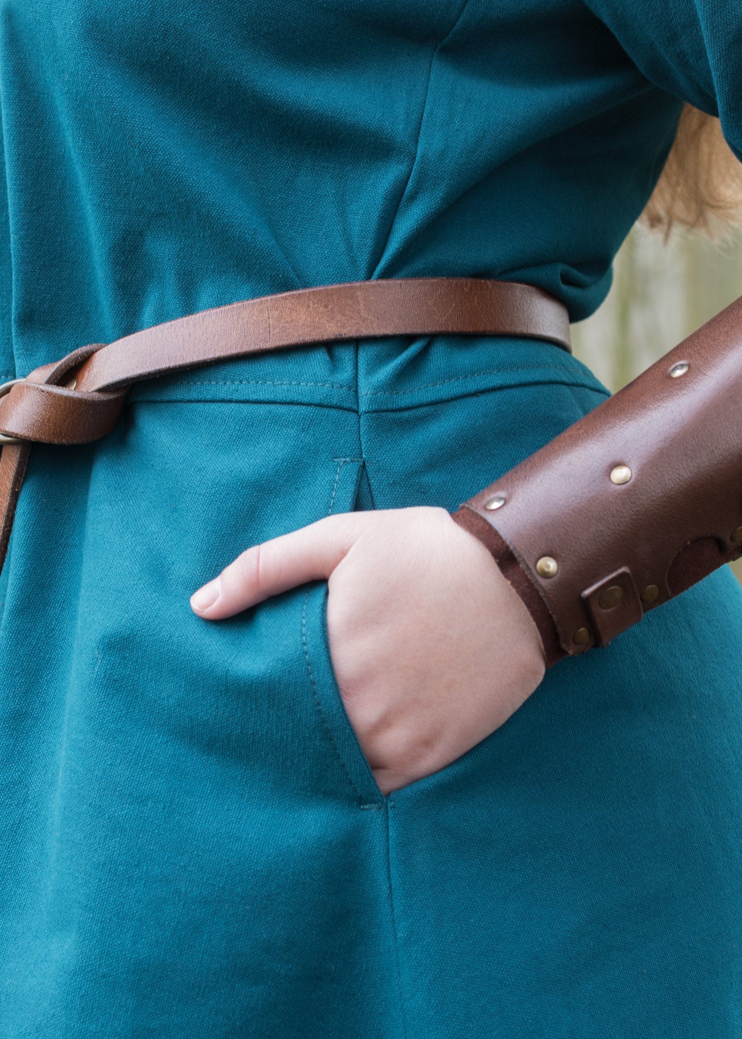 Battle Merchant Ritter-Kostüm Mittelalterkleid Gesine aus Canvas, petrol XL