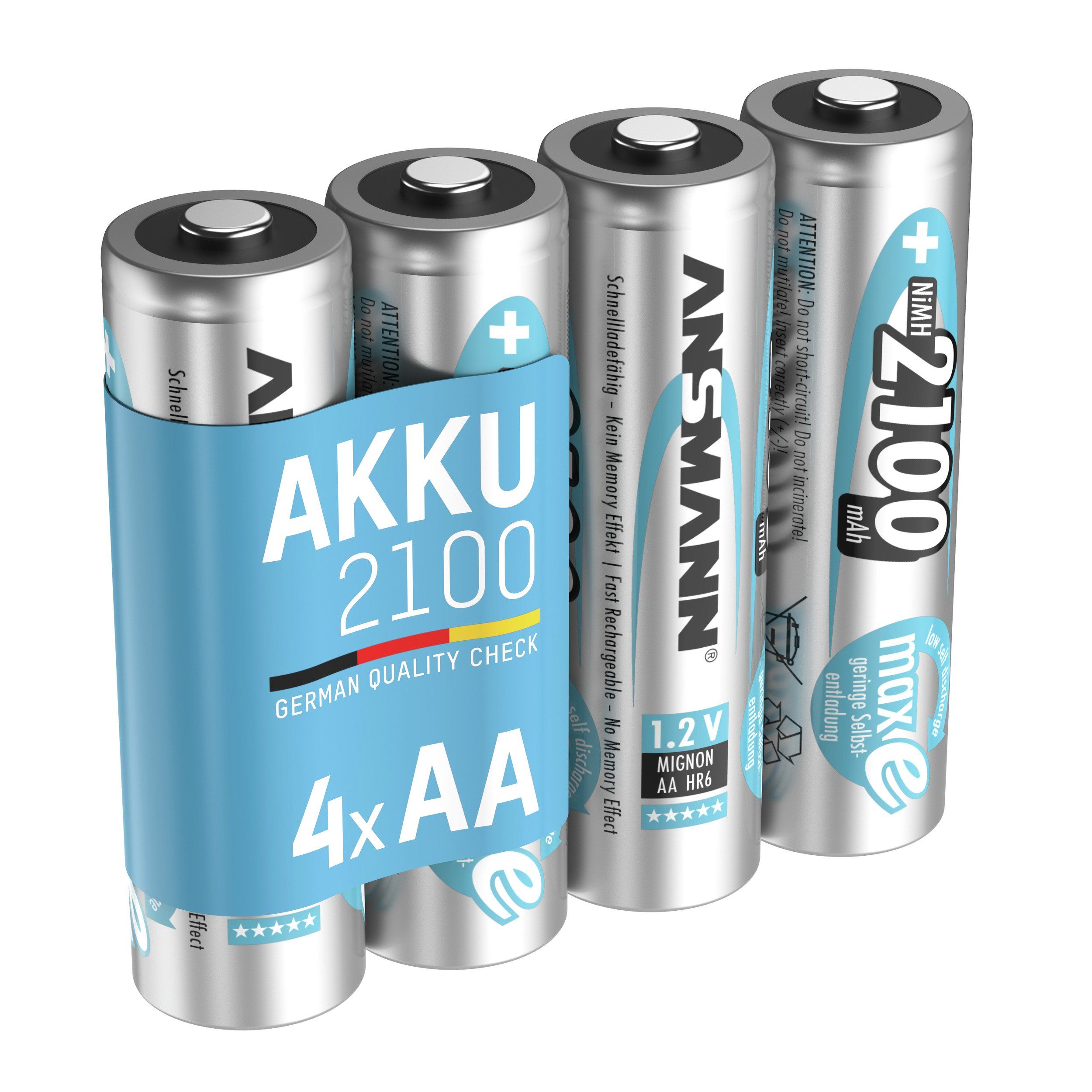 Akku AA 2100mAh Mignon NiMH 1,2V – 1000x wiederaufladbar (4 Stück) Akku