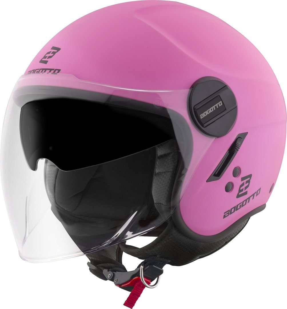 Bogotto Motorradhelm H595-1 SPN Jethelm, integriertes Sonnenvisier