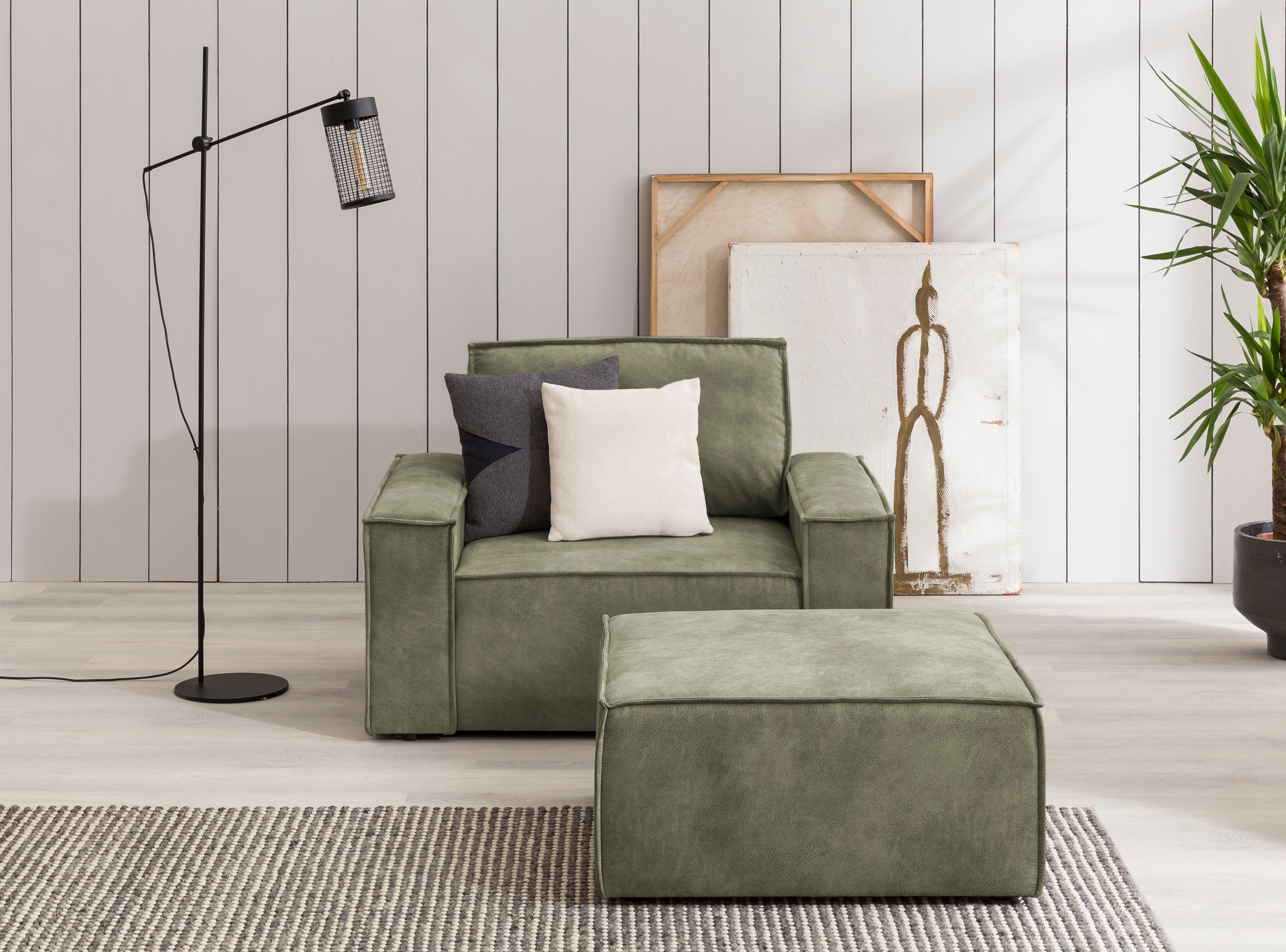 Home affaire Sessel SHERWOOD, Loveseat und Hocker im Set, passend zur Polster-Serie SHERWOOD