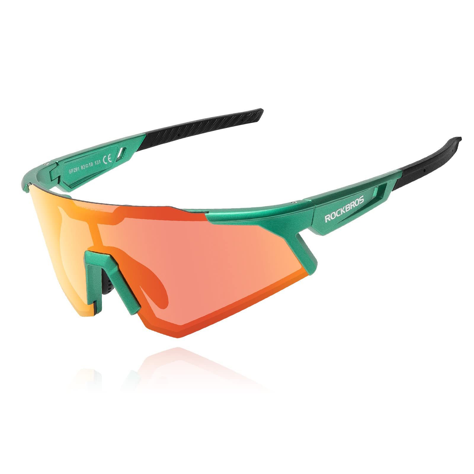 ROCKBROS Fahrradbrille Polarisierte Sportbrille, Sonnenbrille UV400-Schutz, winddicht, Leicht und robust