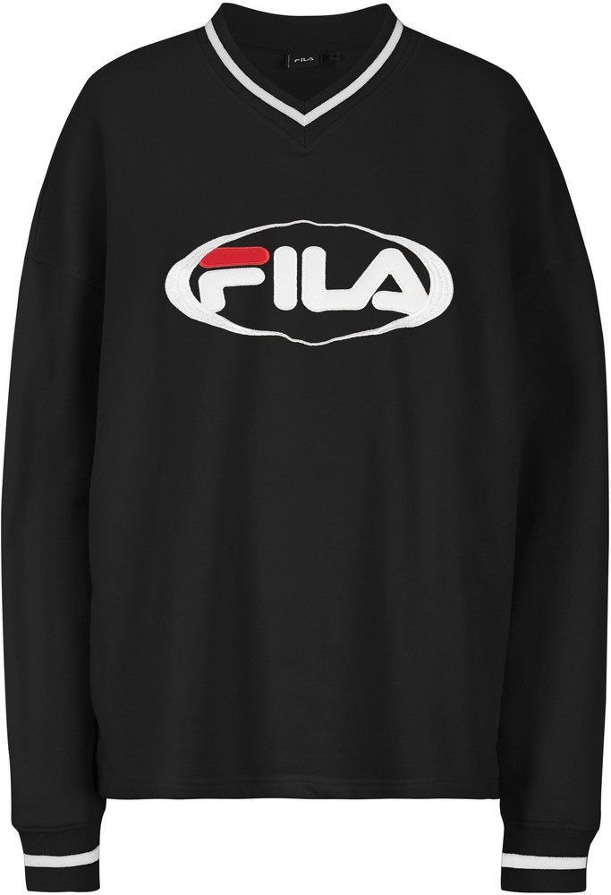 Fila Rundhalspullover Langerma Oversized V-Neck Sweat Shirt
