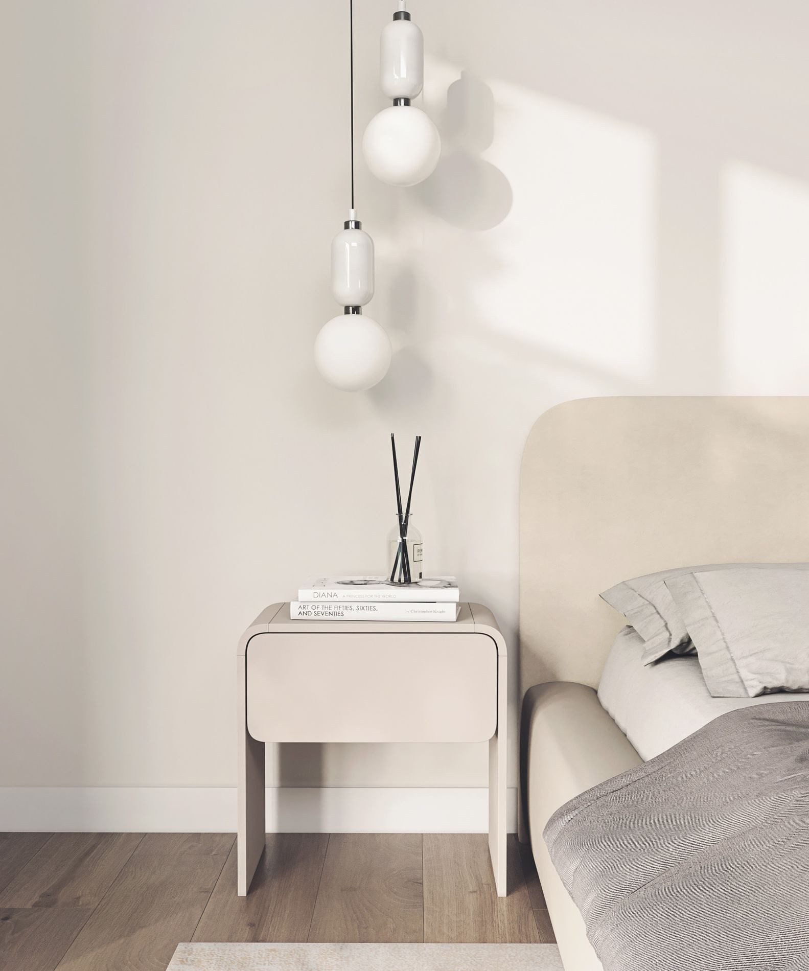 Selsey Nachttisch LUMMO, Nachttisch in Kaschmirgrau mit Schublade, abgerund günstig online kaufen