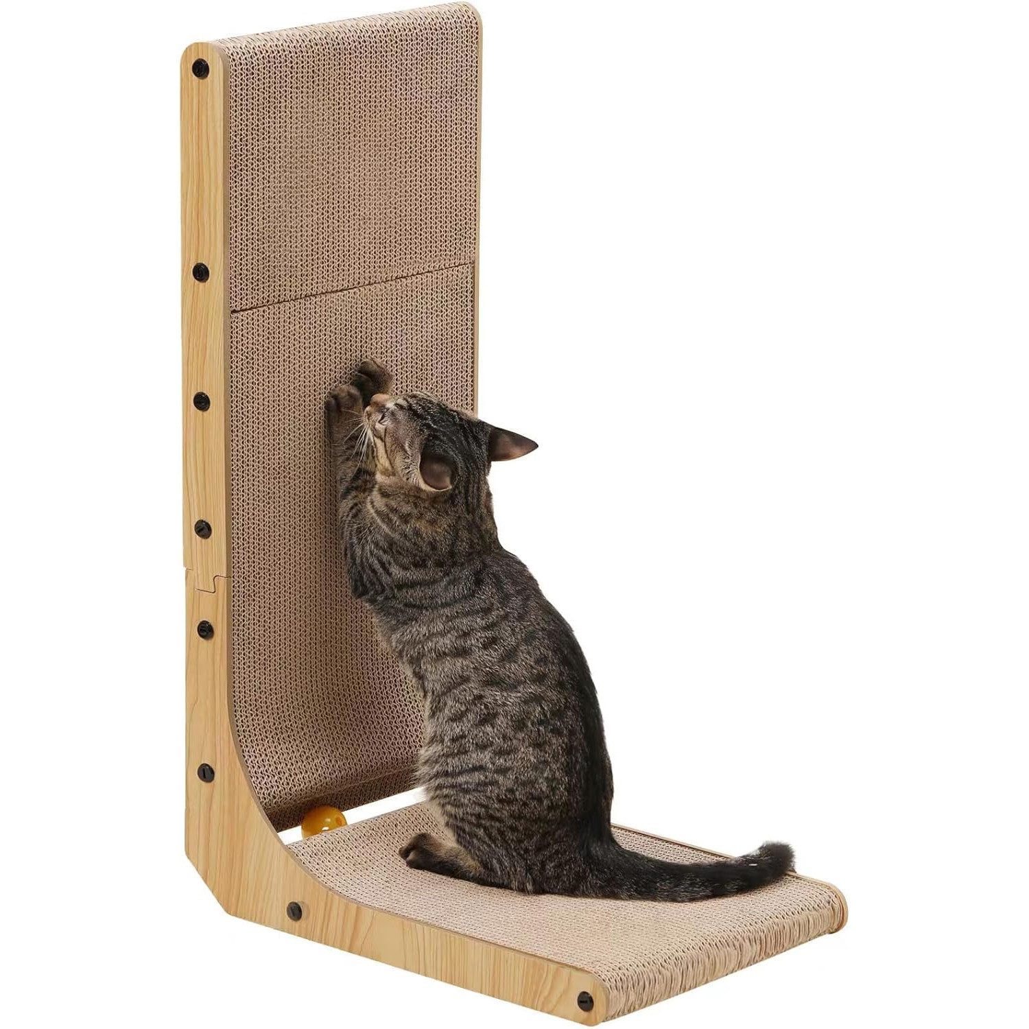 Kratzbrett 68 cm hohe L förmige Kratzpappe widerstandsfähig Katzen Kratzmöbel
