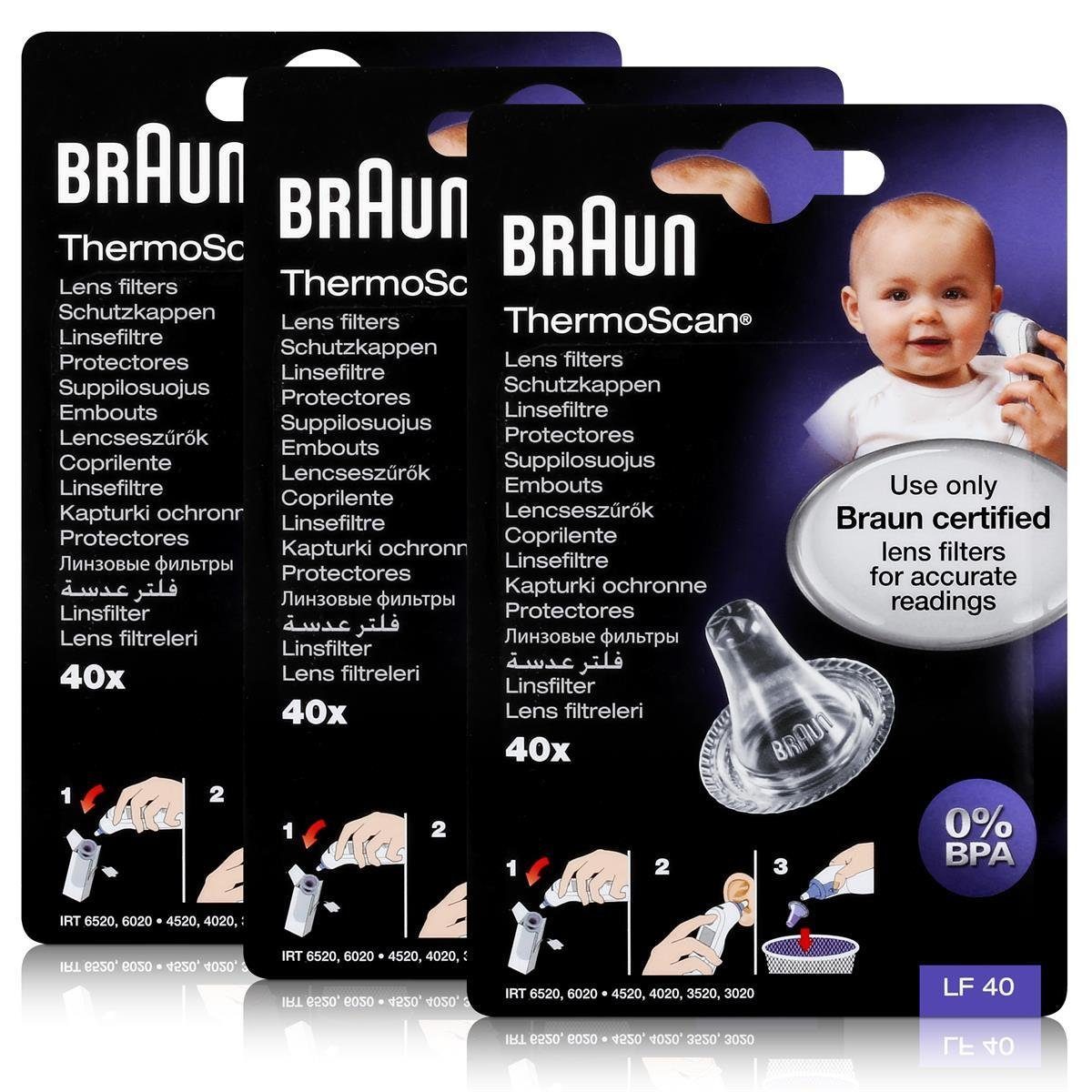 Fieberthermometer Braun ThermoScan Schutzkappen 40 Stück - Für Thermoscan Thermometer (3