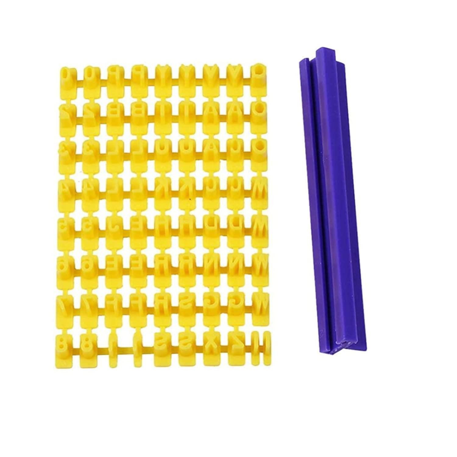 LuxusKollektion Gebäckstempel Keksstempel Alphabet Zahlen 72er Set gelb, Kunststoff, (1-St)