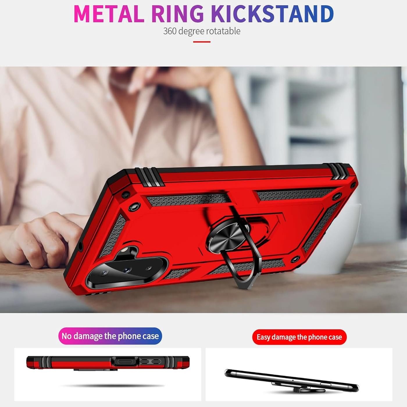 CoolGadget Handyhülle Armor Shield Case für Samsung Galaxy A26 5G 6,7 Zoll, Outdoor Cover mit Magnet Ringhalterung Handy Hülle für Samsung A26 5G – Bild 4 von 5