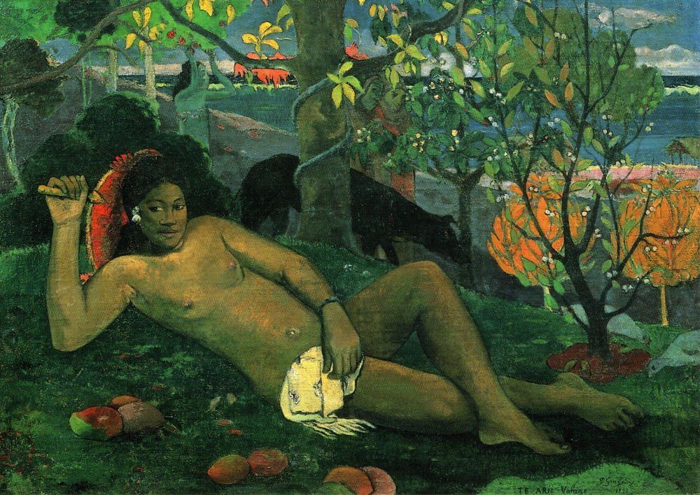 Postkarte Kunstkarte Paul Frau des "Die Königs" Gauguin