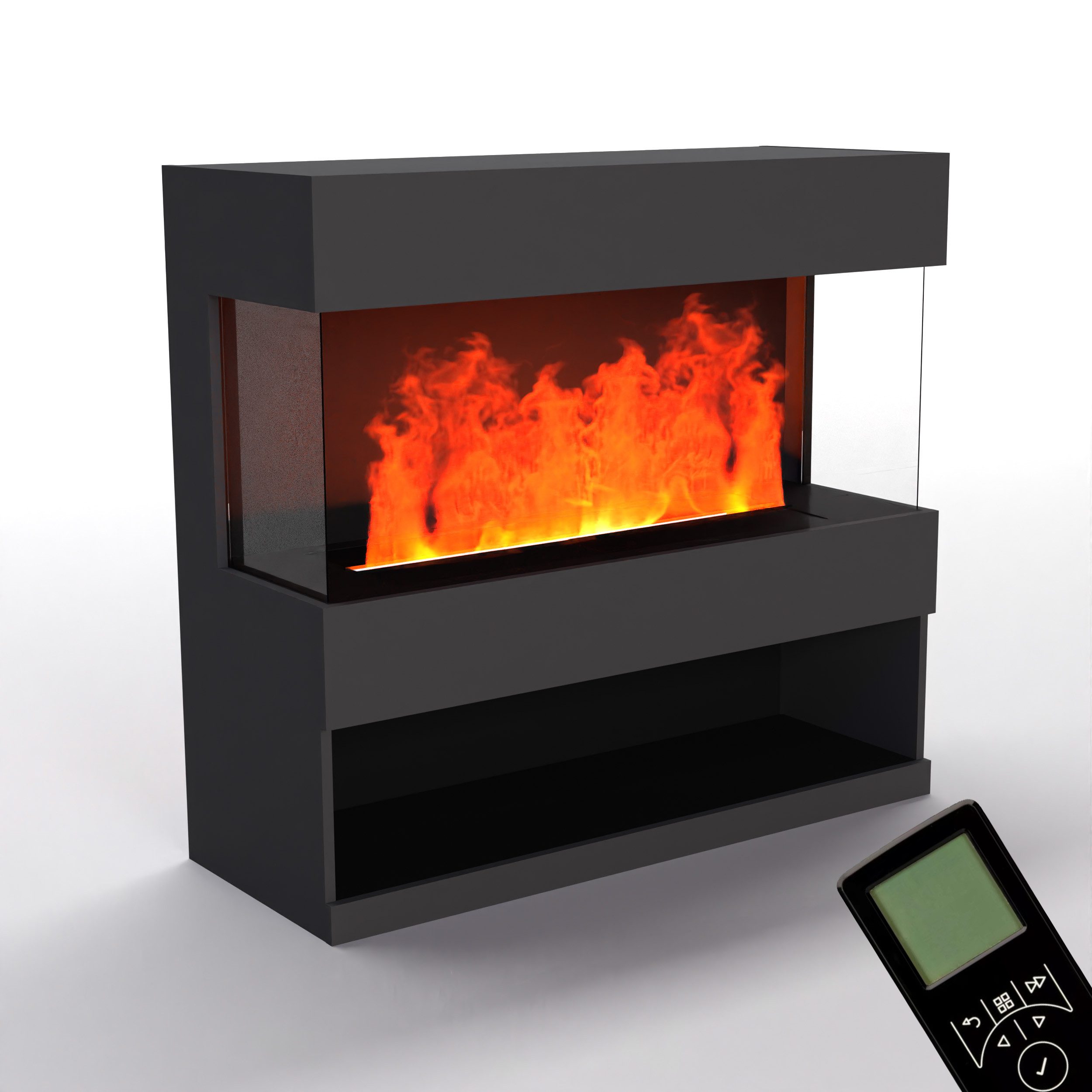 GLOW FIRE Elektrokamin OGF2 1000 Wasserdampf Kamin, Elektrischer Kamin, Wasserdampfkamin mit 3D Feuer und Knisterfunktion
