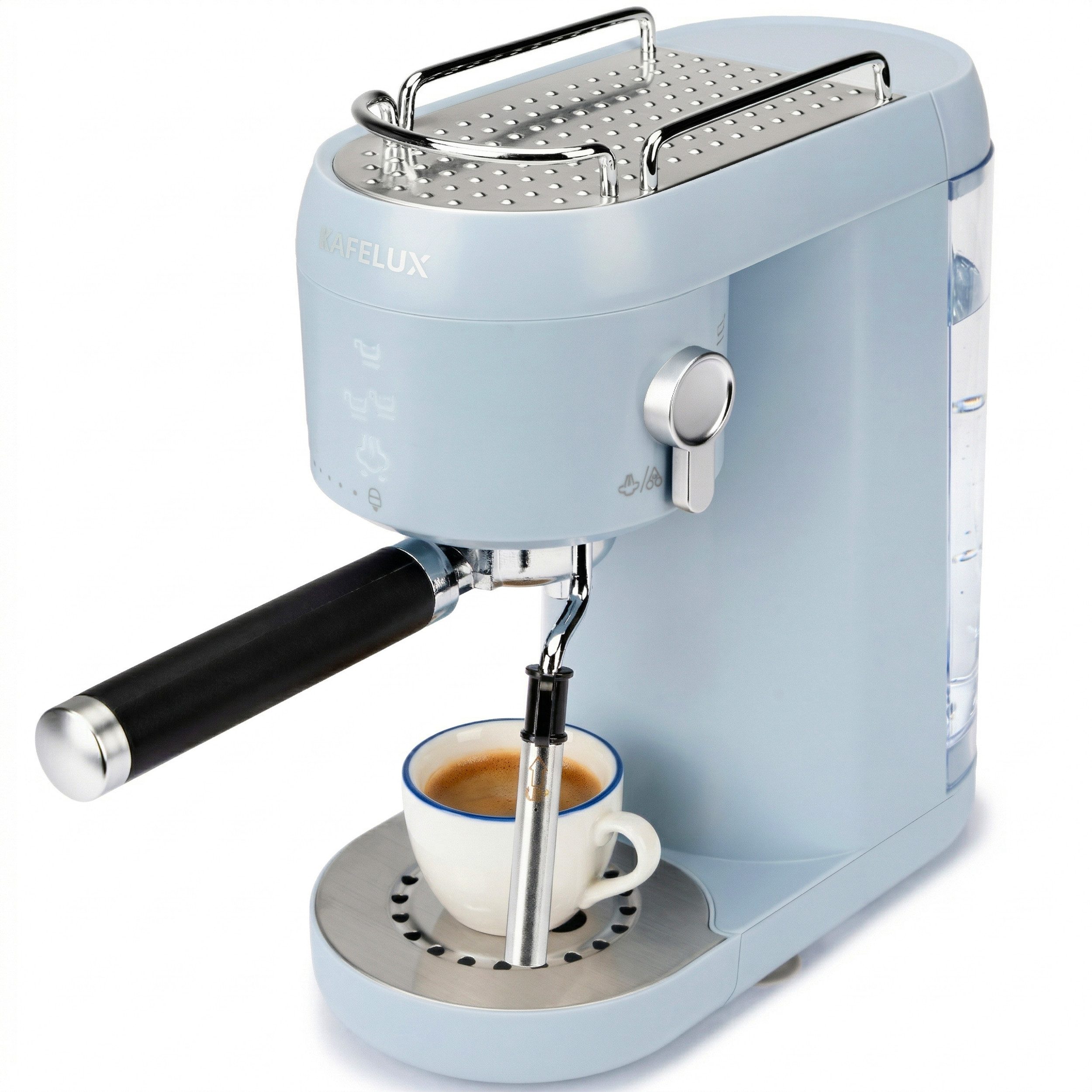 Vankel Espressomaschine TC58A 20 Bar Kaffeemaschine mit Milchaufschäumer, Siebträger, 1400W Thermoblock, 1L Wassertank, für Espresso & Cappuccino