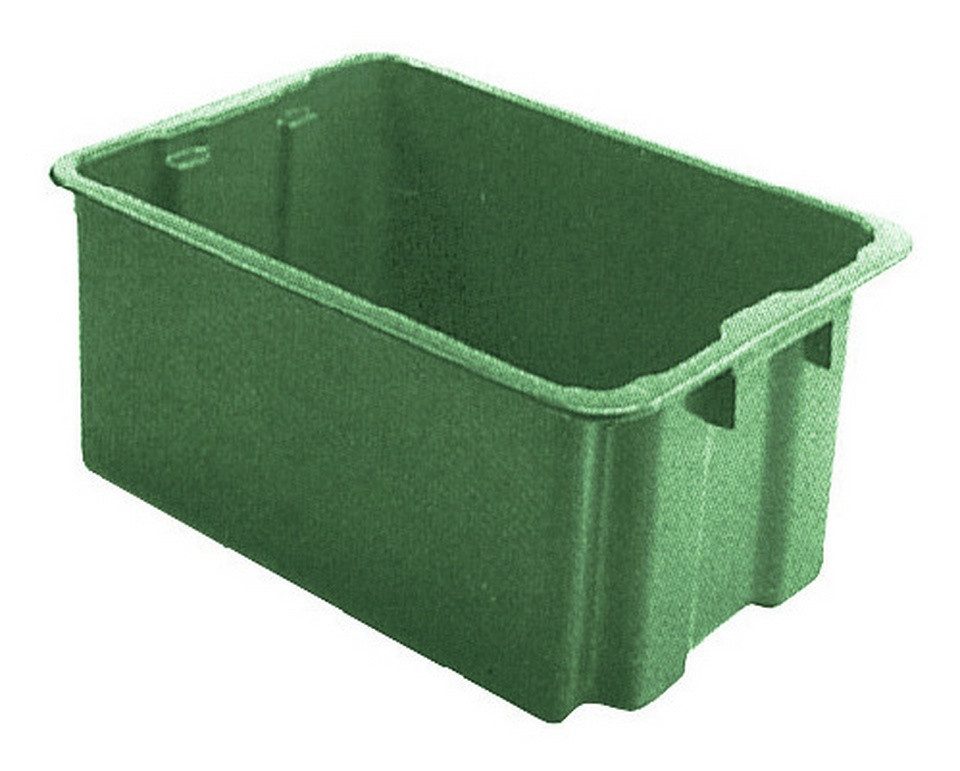 LA KA PE Stapelbox (60 Liter), Drehstapelbehälter 60 l 650 x 450 x 280 mm grün