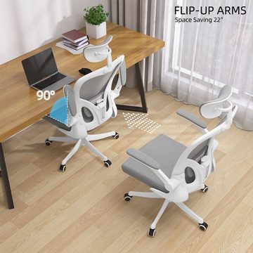 AUFUN Bürostuhl Ergonomischer Drehstuhl mit 3D Arllehnen & verbtellbarer Kipfstiitze (150kg)