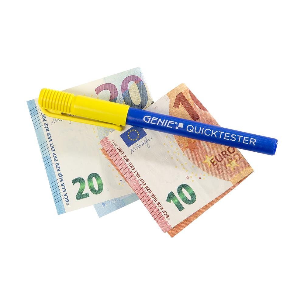 GENIE Geldscheinprüfgerät Geldscheinprüfstift Quicktester, prüft Euro, US-Dollar, britische Pfund und Schweizer Franken