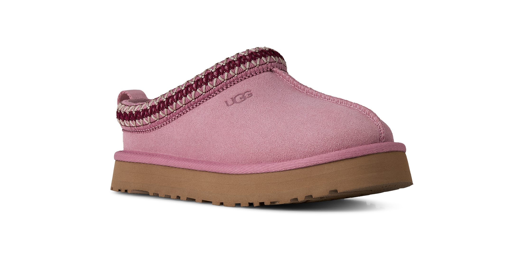 UGG Clog Hausschuh, Schlupfschuh mit modischer Ethno-Textilbodüre