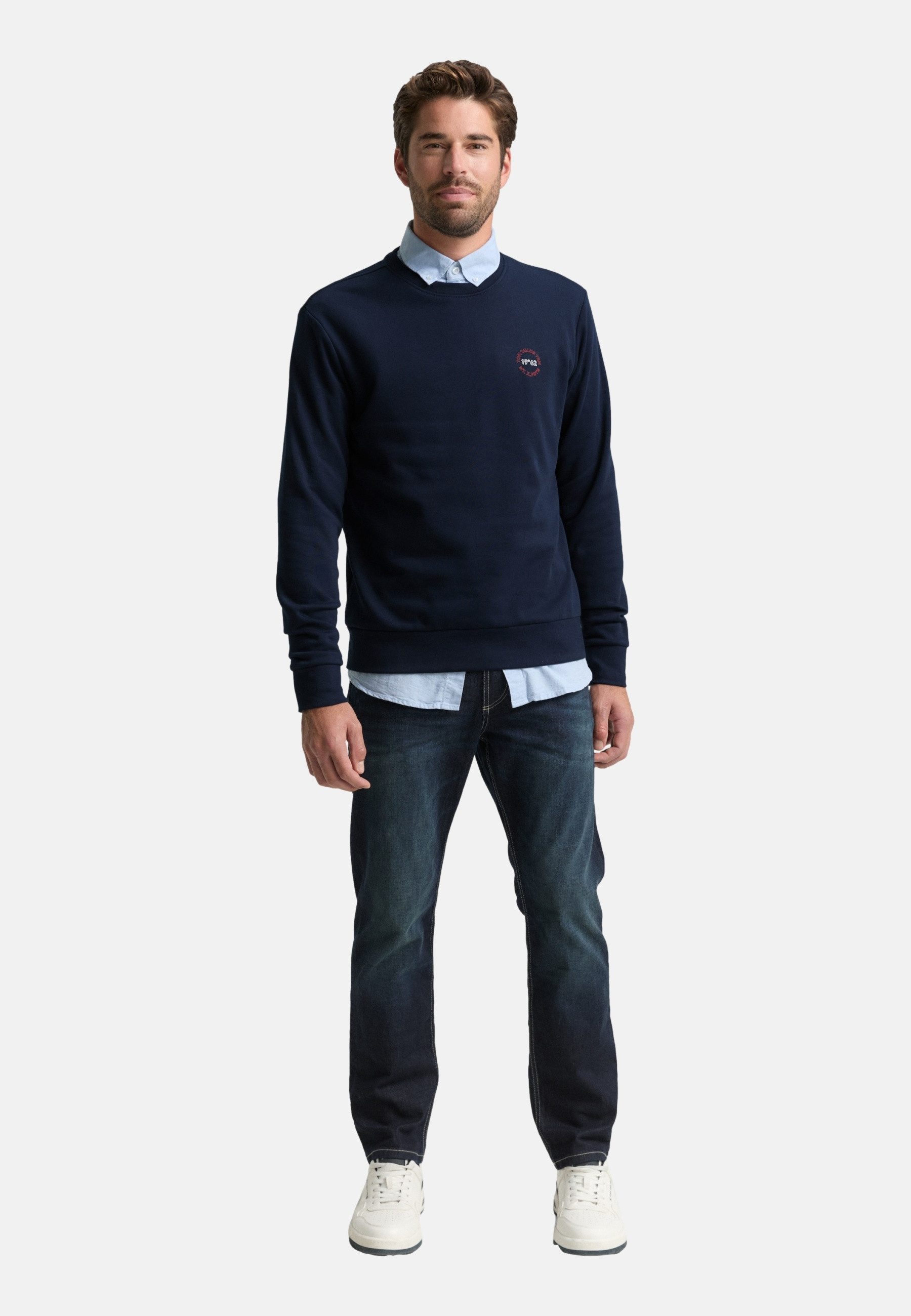 TOM TAILOR Sweatshirt Sweatshirt Pullover ohne Kapuze (1-tlg) günstig online kaufen