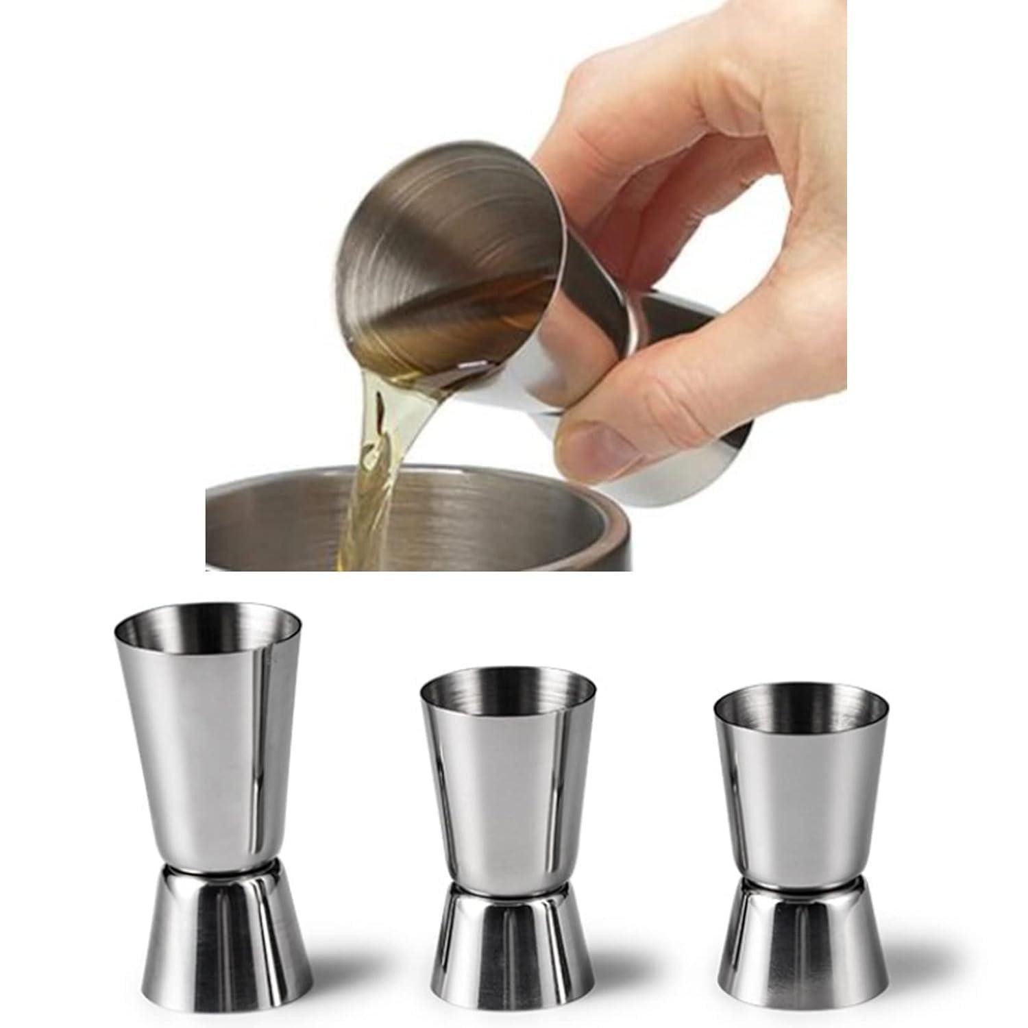 LuxusKollektion Barmaß Cocktail Jigger Set Edelstahl 3tlg. 15-50ml
