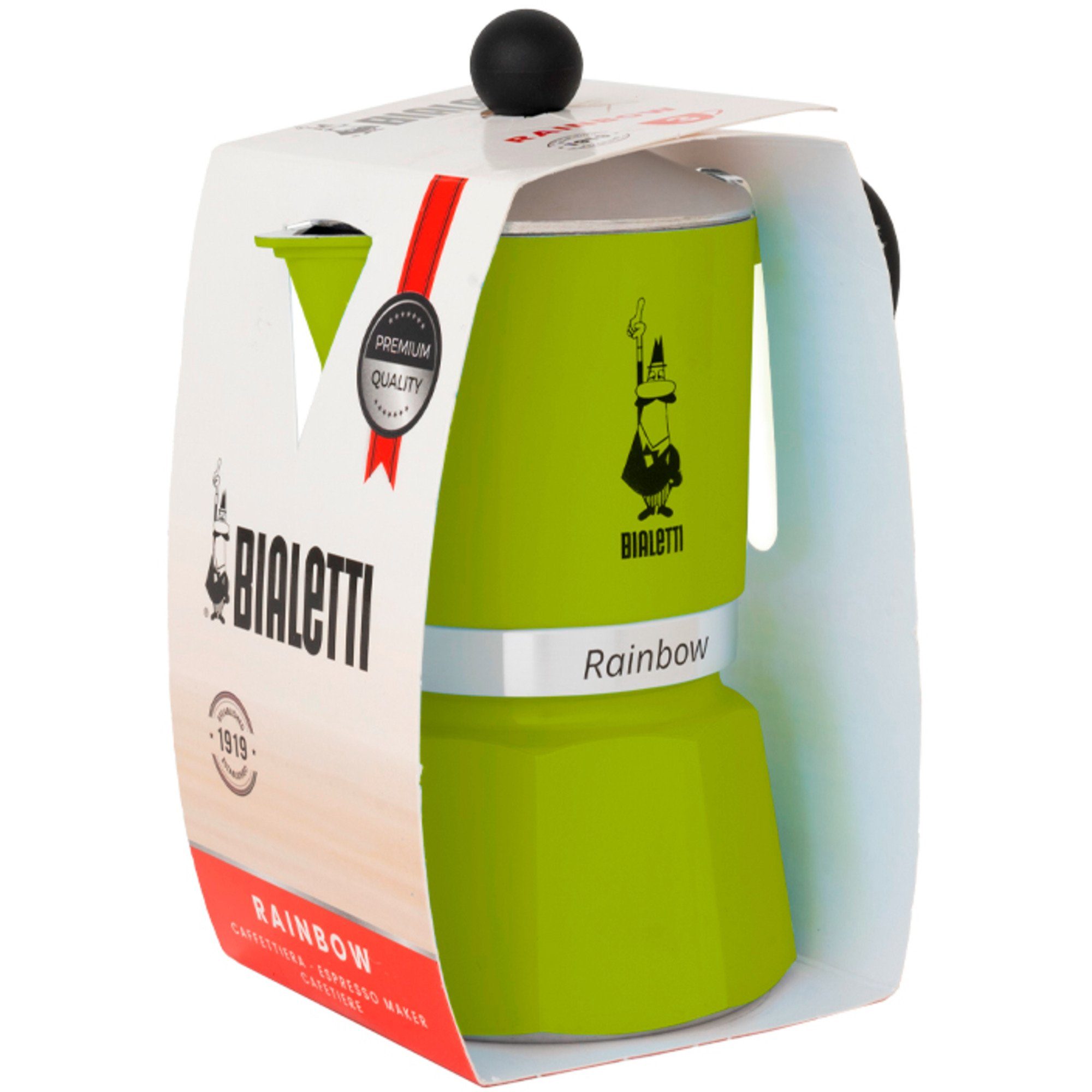BIALETTI (1 Kaffeebereiter Rainbow, Bialetti Espressomaschine, Tasse)