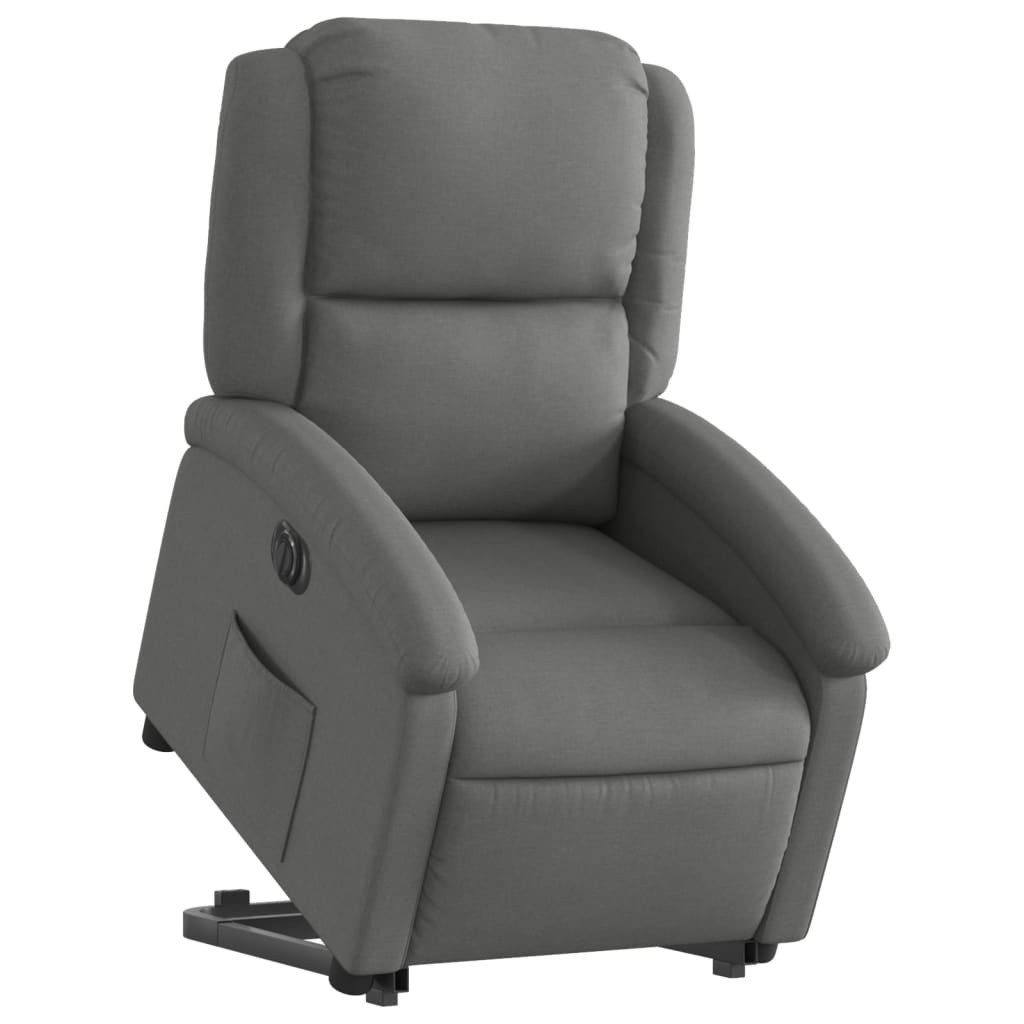 Sessel Relaxsessel mit Aufstehhilfe Elektrisch Dunkelgrau Stoff