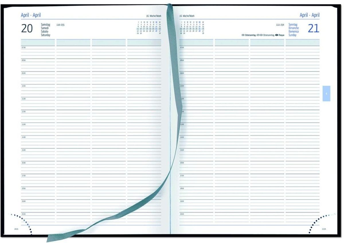 GÜSS Kalender Buchkalender Praxistimer A4 1 Tag/Seite grün 2026