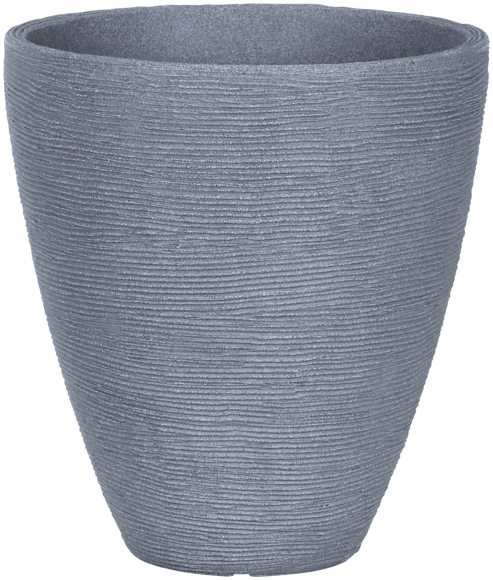 Geli Pflanzkübel Pflanztopf Rillenstruktur rund Kunststoff H 42 cm grau